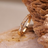 银砾洲薾曼原创设计满天星戒指女叠带纯银镶钻轻奢百搭小众细指环