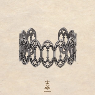 复古礼物 原创设计纯银手镯镂空做旧暗黑窗花小众法式 圣院曙光