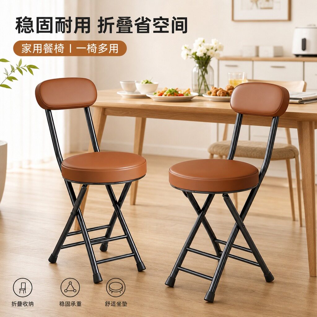 4CM加厚软座折叠餐椅超省空间图片