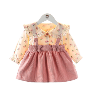 女童春季连衣裙儿童春装上衣周岁女孩碎花公主裙婴儿春天小裙子潮