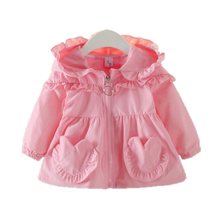 女童春季带帽小外套1-2-3岁0休闲洋气婴幼儿衣服小宝宝春天上衣潮