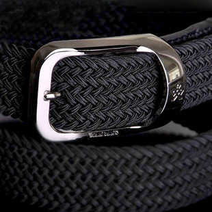 曼邦皮带男款帆布高尔夫弹力编织腰带男休闲裤带无孔简约松紧舒适