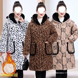 冬季加绒罩衣大人外套女上衣工作服保暖棉袄时尚加厚长袖围裙护衣