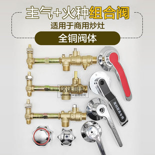 商用燃气炒炉主气火种连体阀开关长明火组合一体限流大小猛火总成