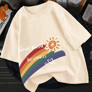 t恤女设计感小众夏装 上衣 夏季 短袖 2023年新款 纯棉小个子体恤女装