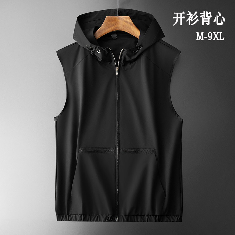 夏季连帽背心男潮牌无袖卫衣