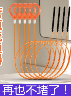 厨房地漏管道疏通钩下水道厕所排水清毛发水槽面盆疏通器条清洁刷