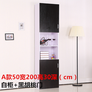 简易带门书柜书架省空间自由组合经济型家用阳台置物木柜定制定做