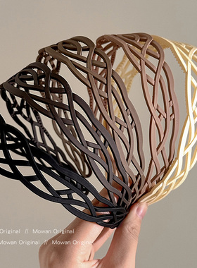 网格洗脸专用发箍女2026新款高颅顶外出百搭高颅顶碎发头箍发饰品