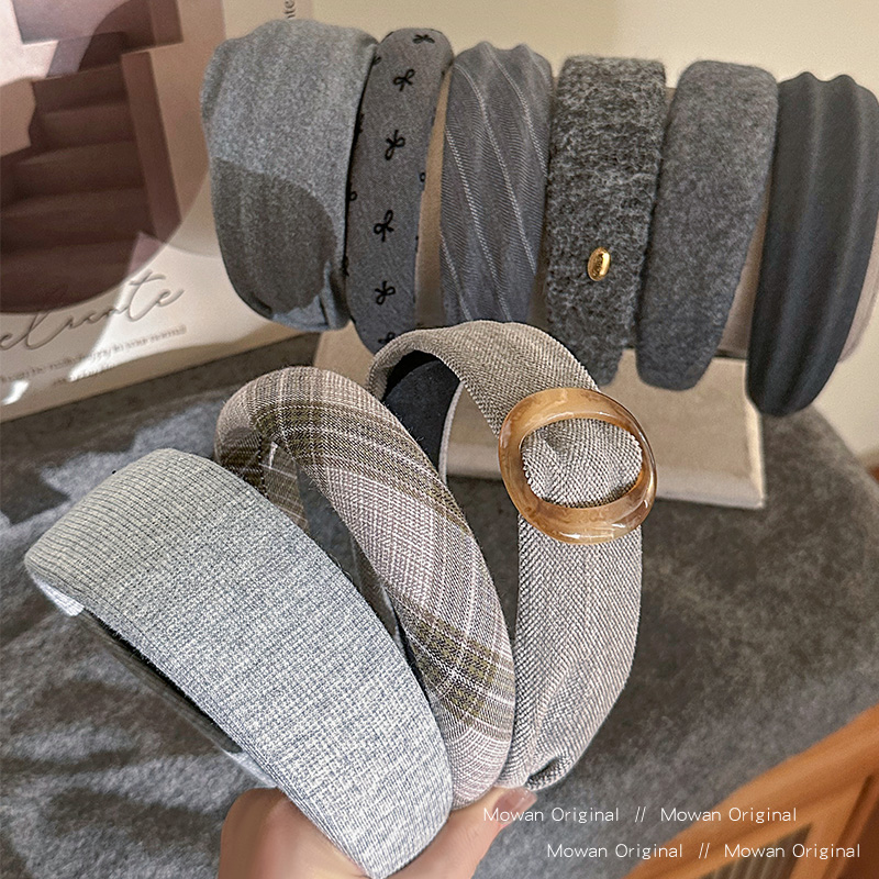 秋冬灰色简约高颅顶发箍