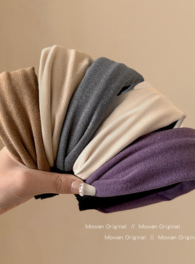 春夏布艺宽边褶皱发箍女高级感洋气时尚高颅顶压发头箍发卡子头饰