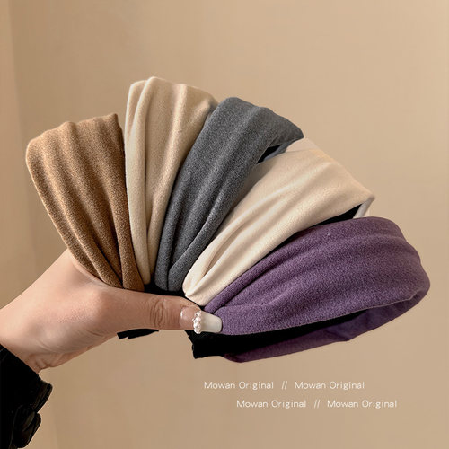 春夏布艺宽边褶皱高颅顶发箍