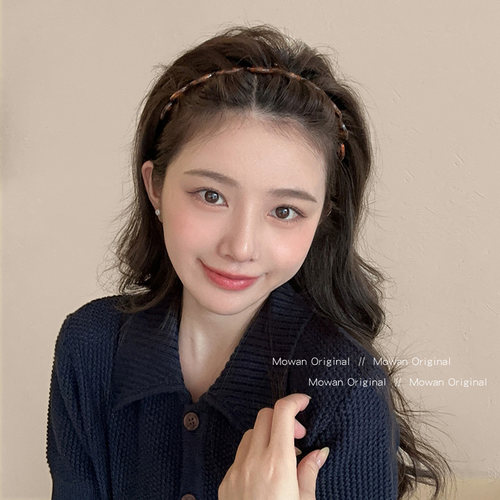 简约带齿碎发波浪发箍