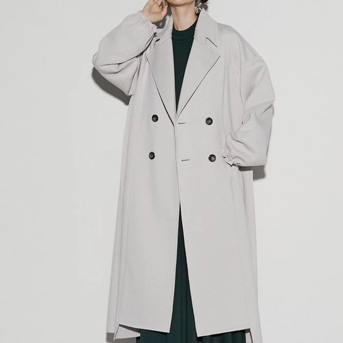 日单长袖大翻领长款通勤女风衣