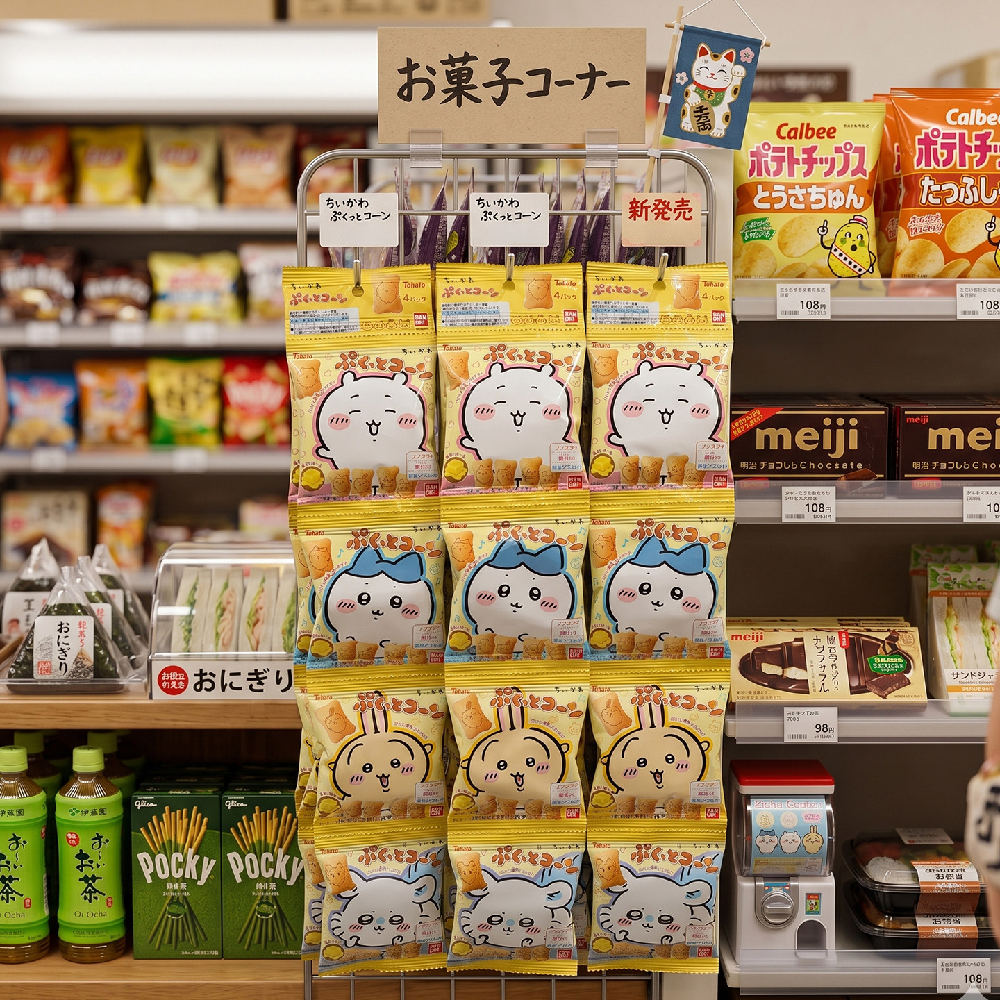 3包包邮日本桃哈多tohato 联成吉伊卡哇 玉米脆黄油味4连包含钙铁