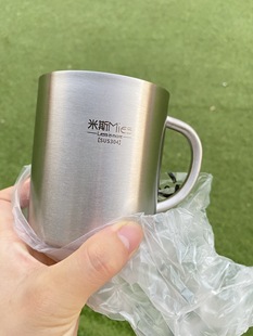 米斯304不锈钢水杯儿童双层食品级防烫杯家用正品宝宝幼儿小杯子