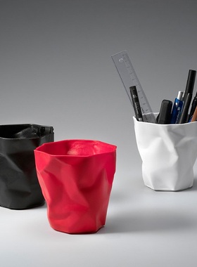 丹麦essey创意北欧褶皱迷你文具笔筒笔盒收纳筒TPE进口家用H10cm