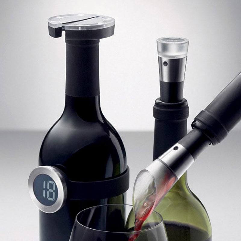 丹麦menu红酒酒具4件套注酒器抽真空酒瓶塞锡箔切割器酒温计进口
