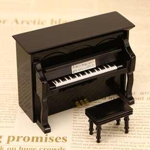 立式 木质竖式 三角钢琴乐器模型摆件音乐盒八音盒创意礼盒创意礼物