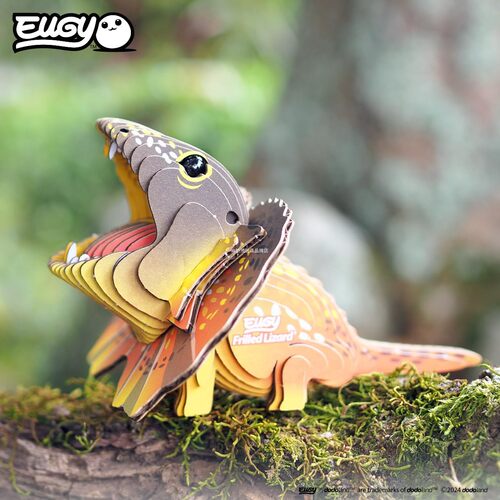 eugy伞蜥褶边蜥蜴动物纸模玩具