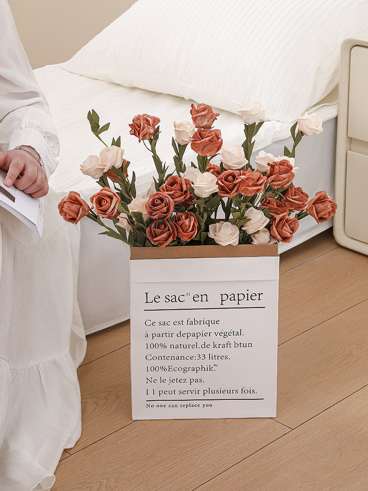 ins风彷真花玫瑰花法式干花假花装饰摆件覆古纸袋手捧花拍照道具,家居饰品,仿真花/假花,淘宝优惠券,粉丝福利购,淘宝优惠卷