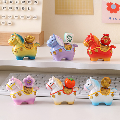 马上有钱生肖小马摆件本命年礼物