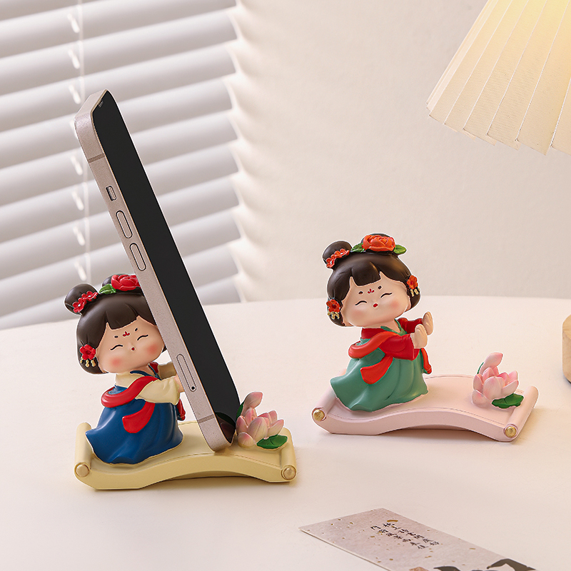 唐仕女手机支架桌面可爱创意摆件