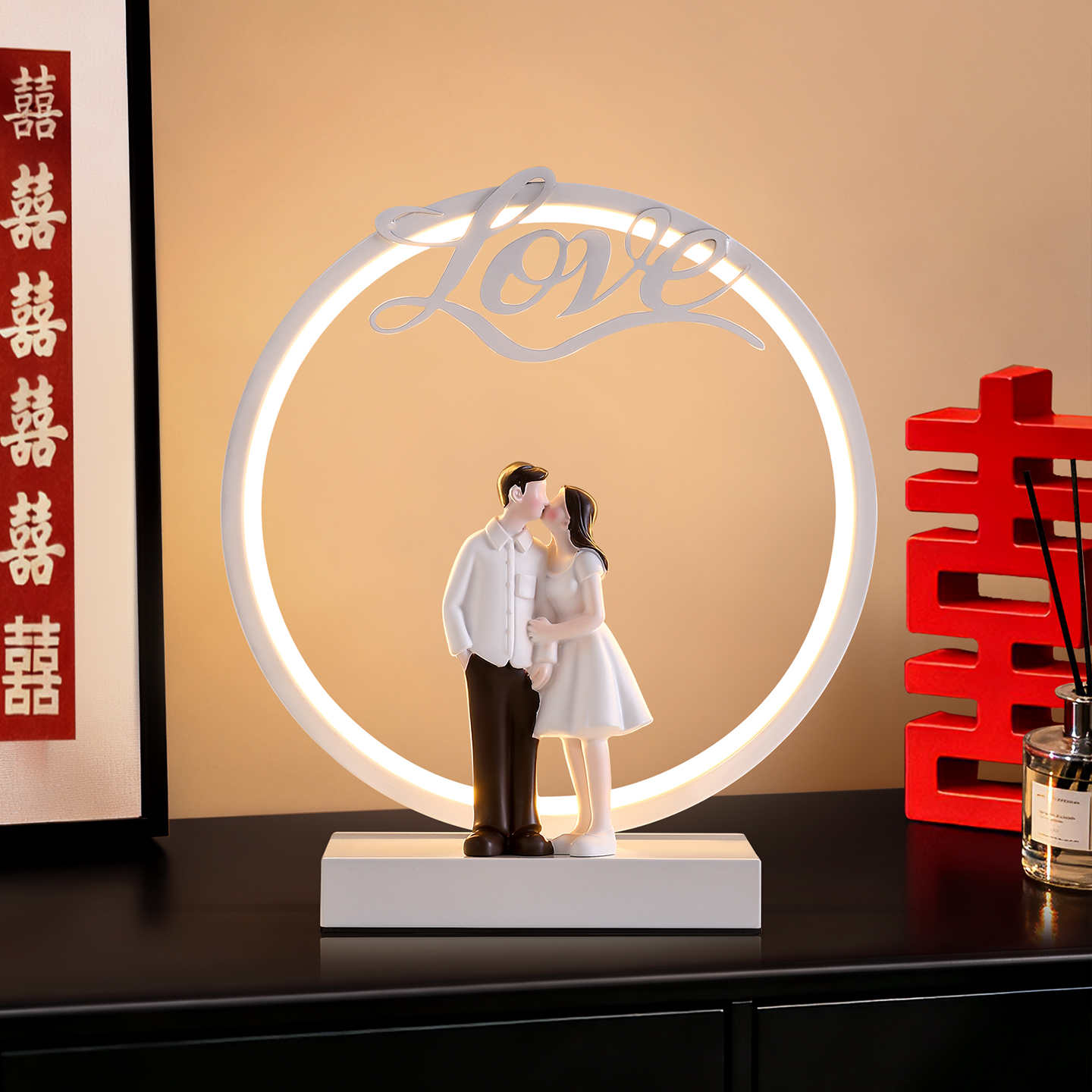 新婚夜灯摆件婚庆喜灯婚房布置