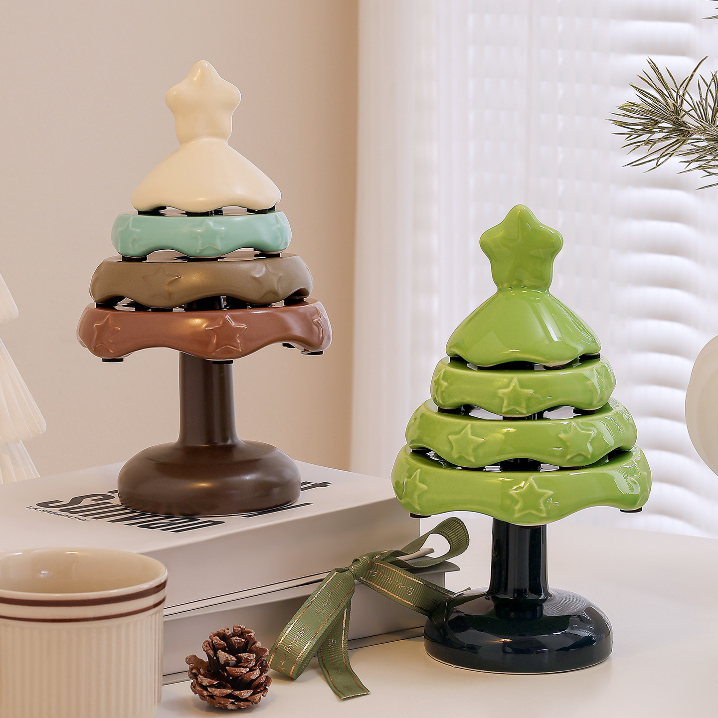 创意陶瓷圣诞树隔热垫碗垫装饰品