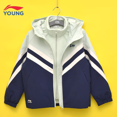 李宁加绒冬款连帽可拆卸冲锋衣