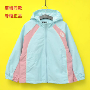 李宁童装026春款女童中大童运动风衣女孩防水休闲连帽外套YFDW012