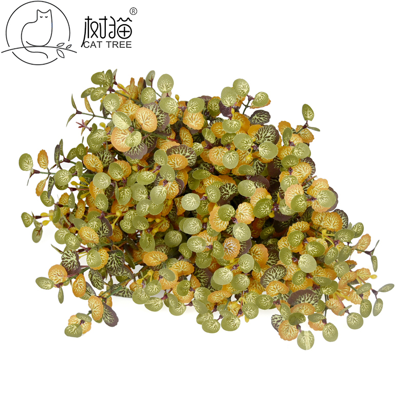 绿色海棠叶塑料摆件花瓶仿真植物