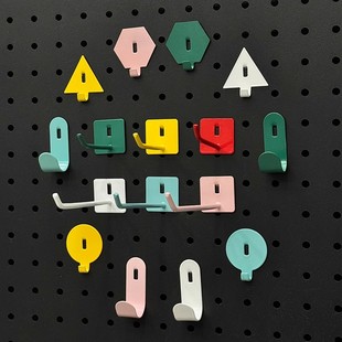 饰书桌厨房置物挂件 洞洞板配件专用圆孔通用金属挂钩diy收纳盒装