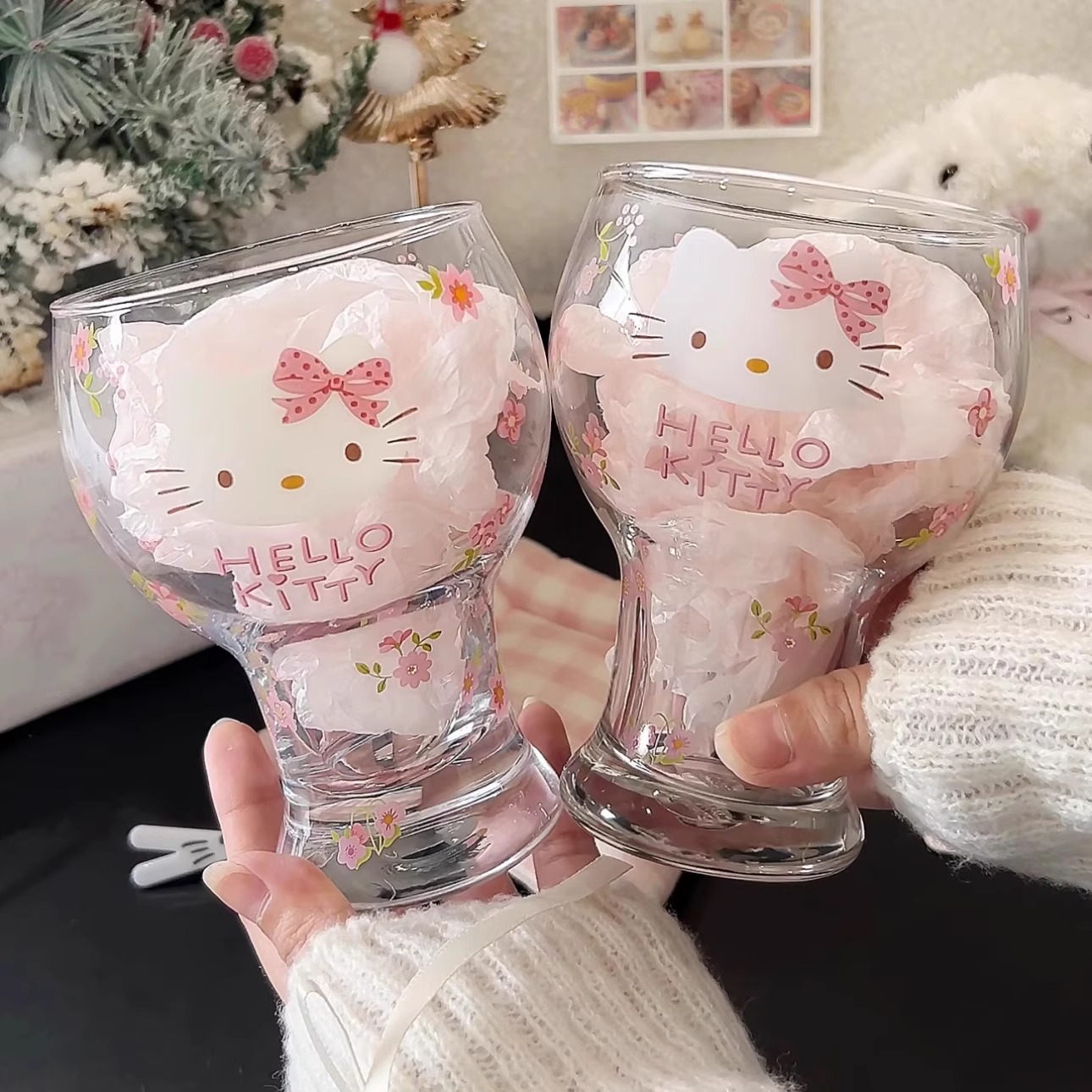 Kitty猫玻璃杯牛奶果汁啤酒杯