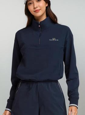PARFOISTENNIS女运动卫衣2024春秋网球服半拉链立领套头长袖夹克