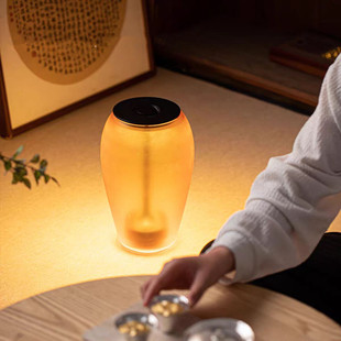 月下琉璃盏宋代美学中古风茶台台灯卧室茶道触摸氛围小夜灯