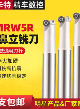 数控CNC刀具EMRW铣刀杆RPMT10T3刀片圆鼻立铣刀杆5R铣床圆弧刀杆
