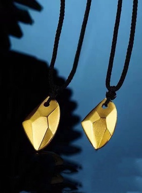 许愿石吊坠新款百搭坠子金包银项坠情侣挂坠礼物男女同款