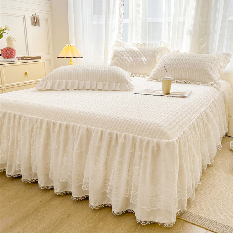 A类加厚牛奶绒床笠式床裙单件