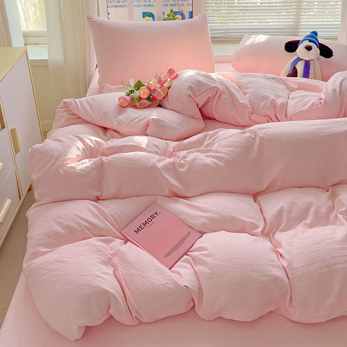 纯色A类水洗棉被套单件简约风
