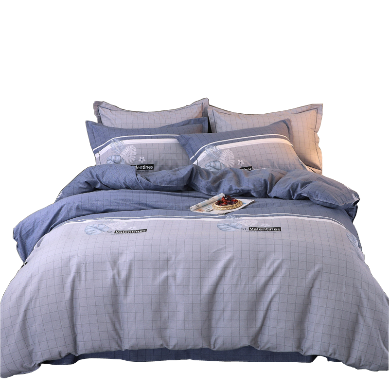 冬季纯棉加厚磨毛四件套100全棉斜纹被套床单180x220x240被罩床上