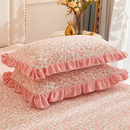 田园风小碎花牛奶绒枕套一对装 珊瑚绒枕头芯套加绒 家用48x74冬季