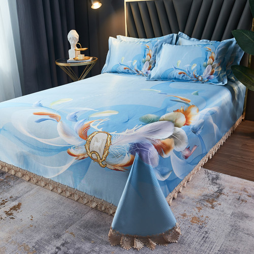 夏天冰丝席可水洗凉席三件套可折叠机洗1.8m床单式夏季空调软席子