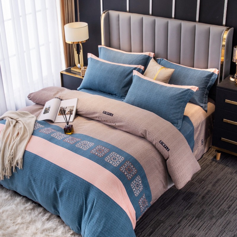 纯棉磨毛加厚四g件套全棉被套180x220x240双人床用品2.2x2.4米秋