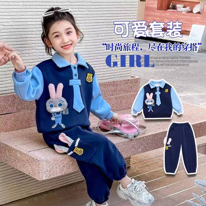 女童套装兔子警官春秋冬2025新款中小儿童洋气两件套宝宝衣服,童装/婴儿装/亲子装,套装,淘宝优惠券,粉丝福利购,淘宝优惠卷