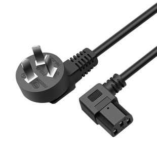 90度国标弯头多功能锅电源线电脑机箱连接线三插3C品字弯尾1.8米