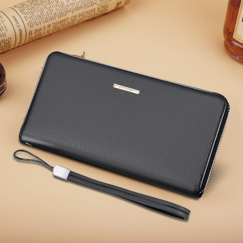 男士钱包长款拉链皮夹2020新款学生多卡位手拿包青年手包正品潮牌