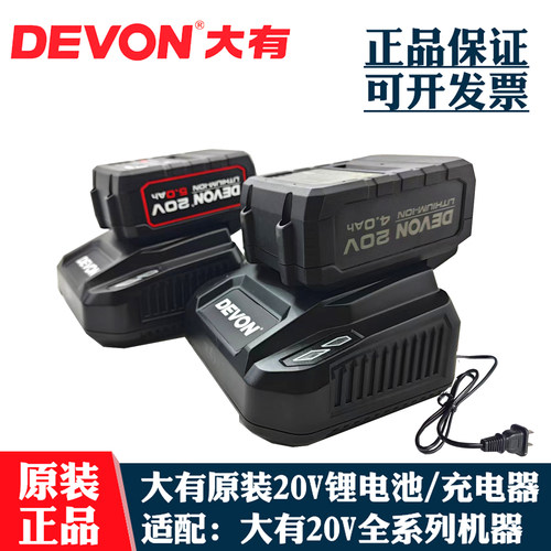 大有20V/4.0/5.0Ah锂电池充电器闪充快充2903/5733/5401原装锂电