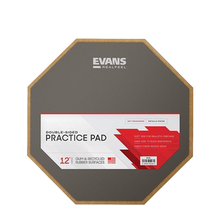 EVANS哑鼓垫套装RealFeel HQ静音打击板6/7/12寸架子鼓练习消音垫