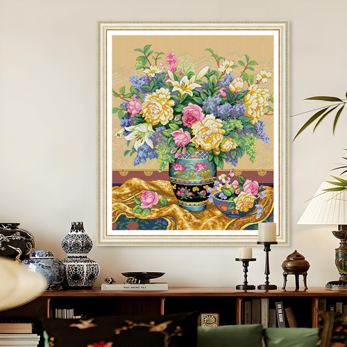 春天十字绣欧式植物花卉手工
